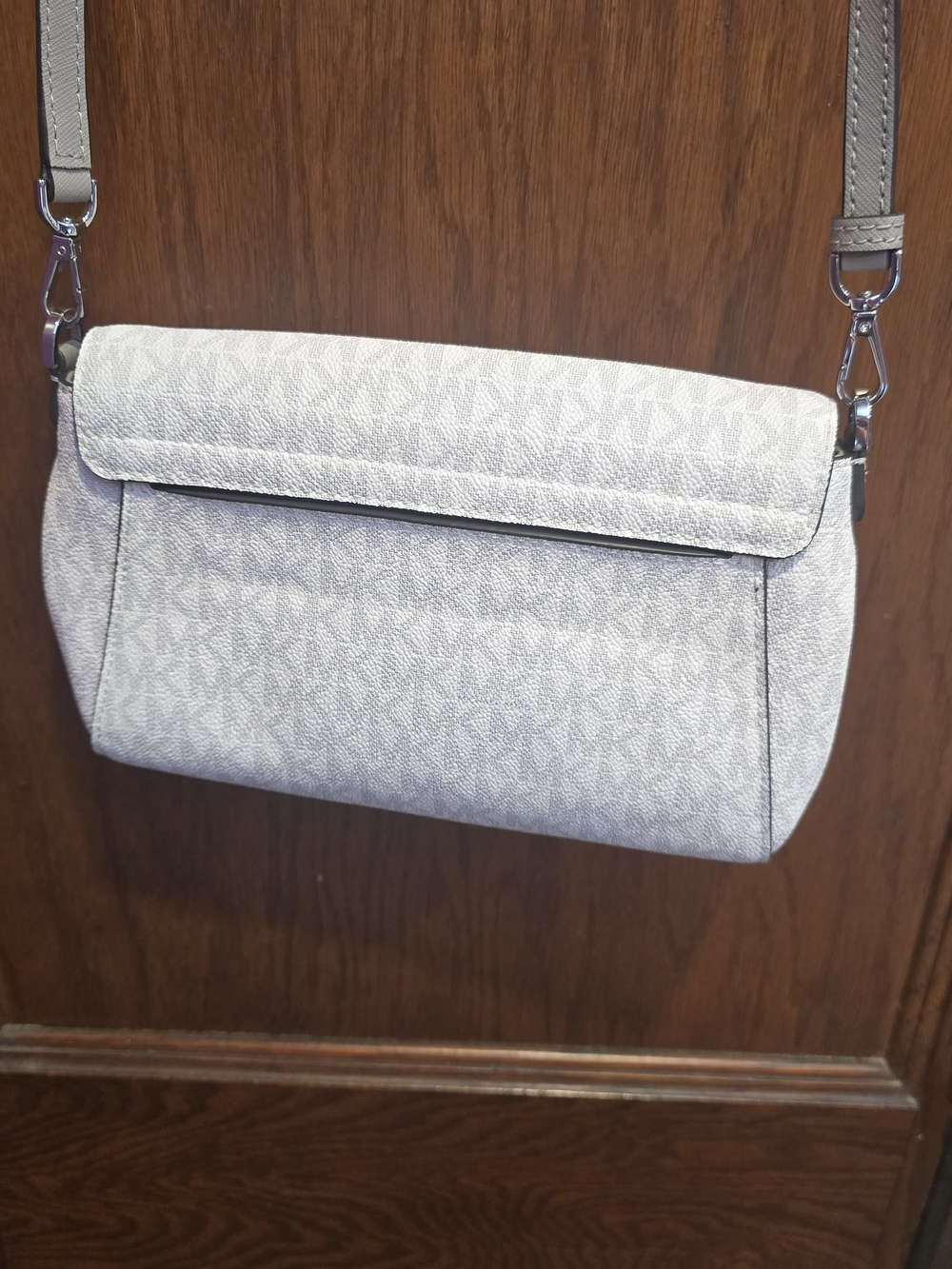 Michael Kors Light Gray Logo Crossbody Bag - Picture 2 of 3